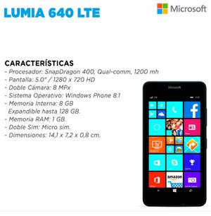 Lumia 640 lte 4g color negro