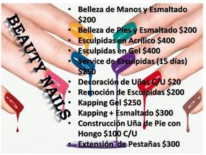 Uñas esculpidas y pestañas