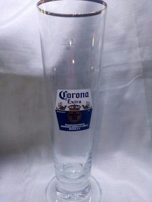 Vaso Tulipa Cerveza Corona Bordes Dorados 0.25