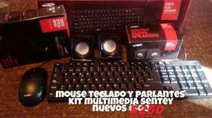 kit multimedia teclado mouse y parlantes nuevos usb en caja