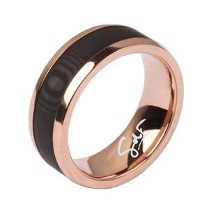 Anillo Gdf Men De Acero Dorado Con Fibra De Carbono