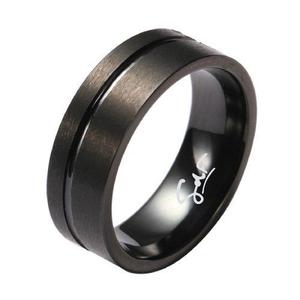 Anillo Gdf Men De Tungsteno Negro Cepillaod