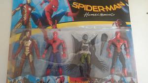 Blister Muñecos Spiderman Homecoming Buitre Iron Man X 4