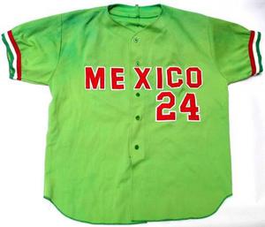 Casaca De Baseball De La Seleccion De Mexico #24 Talle L