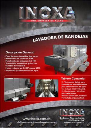 LAVADORA DE BANDEJAS Y MOLDES AUTOMÁTICAS
