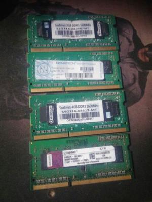 MEMORIAS NOTEBOOK DDR3 2GB Y 4GB