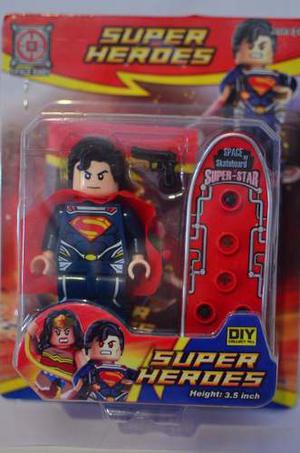 Muñeco Lego Superheroes Batman Superman Guason Flecha 10cm