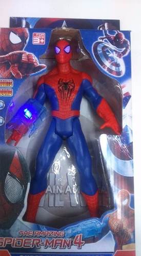 Muñeco Spiderman 30cm Luz Y Sonido Hombre Araña