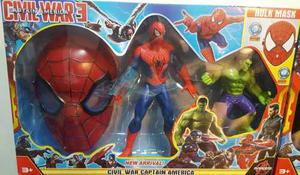 Muñeco Spiderman + Mascara + Otro Personaje - Oferta - F082
