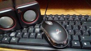 kit multimedia teclado mouse y parlantes nuevos!