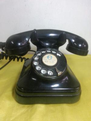 Antiguo teléfono negro baquelita entel
