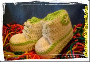 Escarpines "zapatillas" a crochet