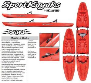 Kayak desarmable oahu doble o simple remato en Bariloche o