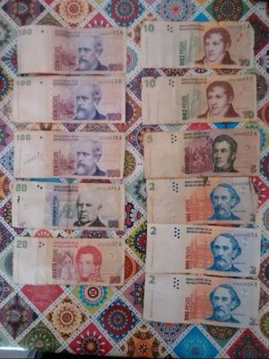 Lote de billetes "Pesos argentinos convertibles de curso