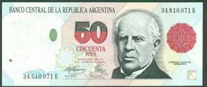 Billete Argentina 50 Pesos B# Fernandez-pierri S/c