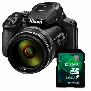 Camara Nikon Coolpix P900 16mp 83x Full Hd, Memoria 32gb C10
