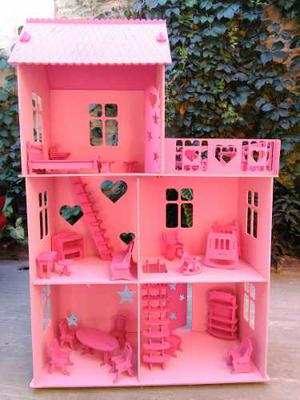 Casita Barbie + 26 Muebles Todo Sin Pintar!!! Oferta!!!