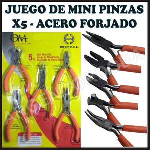 JUEGO DE MINI PINZAS OM X5 - ACERO FORJADO