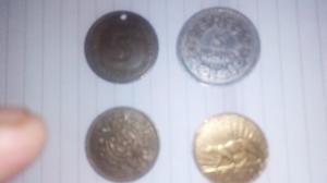 Lote De 4 Monedas Interesantes,salen A Subasta 1 Peso!!!!!!!