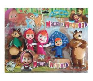 Masha Y El Oso.set De 5 Muñecos. Exc!!!!