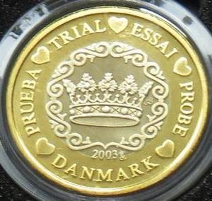 Raro !! Moneda Dinamarca -specimen - Prueba !! Tesoros
