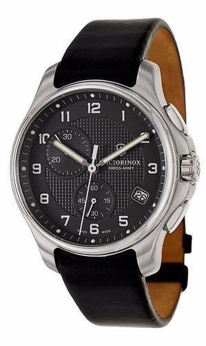 Reloj Hombre Victorinox Swiss Army Black Dial SS Leather