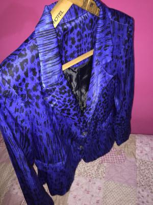 Saco animal print azul excelente!