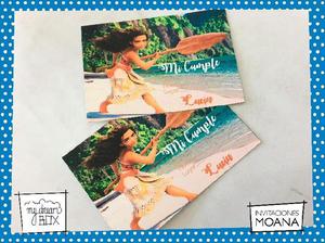 Souvenir Tarjetas Invitación Moana Disney Personalizada