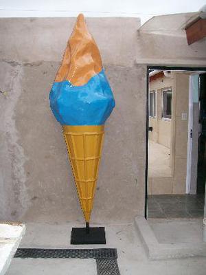 cartel, helado plastico