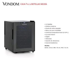 Cava de vinos Vondom T12 negra (12 botellas)