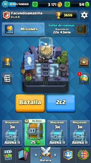 Cuenta clash royale lvl 11 arena 11