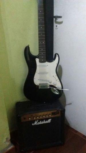 Guitarra Electrica Squier Stratocaster Amplificador Marshall