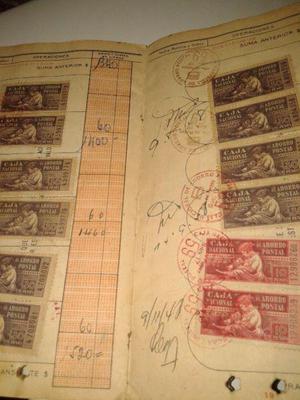 Libreta De Ahorro De La Caja Nacional De Ahorro Postal 1937