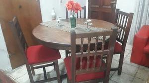 MESA MAS 4 SILLAS DE ALGARROBO MAS ENVIO!!