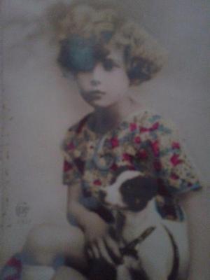 POSTAL francesa 1928 foto de una niña y sobre muy antigua