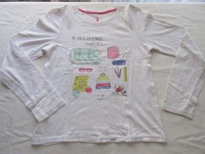 Remera de mangas larga con dibujo, color blanco, marca