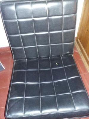 4 Sillones Retro Cuerina Color Negro