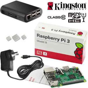 Combo Rs Raspberry Pi 3 Uk + 32gb + Gabinete + Fuente +disip