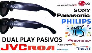 Dual Play Para Tv 3d Pasiva Lg Philips Sony Panasonic Jvc
