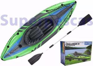 Kayak Inflable Intex Challenger K1, 1 Persona Inflador Remo+
