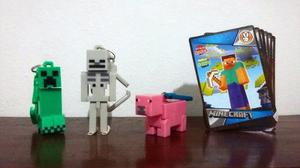 Minecraft!! 3 Personajes + Cartas De Juego!! Muy Bueno! $249