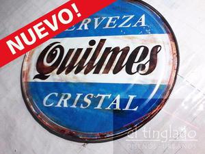 Chapa para decoracion replica cartel Cerveza Quilmes