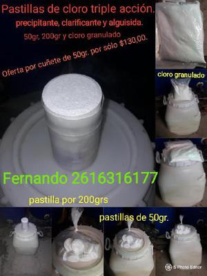 OFERTA CUÑETE DE 50KG DE PASTILLAS CLORO TRIPLE ACCIÓN.