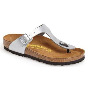 Sandalia Birkenstock Gizeh Plateada Mujer Numero 38