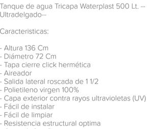 Tanque de agua Waterplast-liquido ya. Sin uso