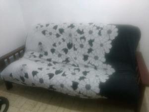 Vendo futon eco cuero negro