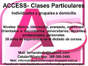 Access Clases particulares a domicilio de Base de Datos