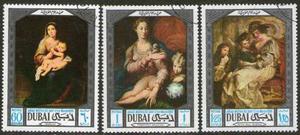 Dubai Serie X 3 Sellos Usados Pinturas Murillo = Rubens 