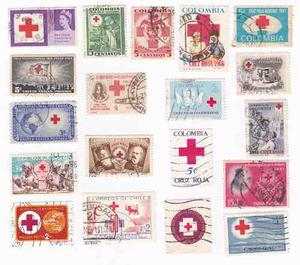 Lt115. Cruz Roja, Lote Temático De 9 Países Diferentes.