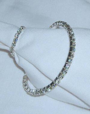 M20 Juego De Pulsera Y Anillo 1 Hilera De Strass Elastizado